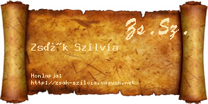 Zsák Szilvia névjegykártya